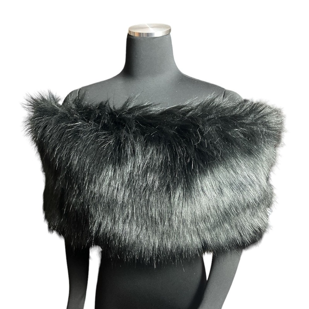 Oversized faux fur shrug